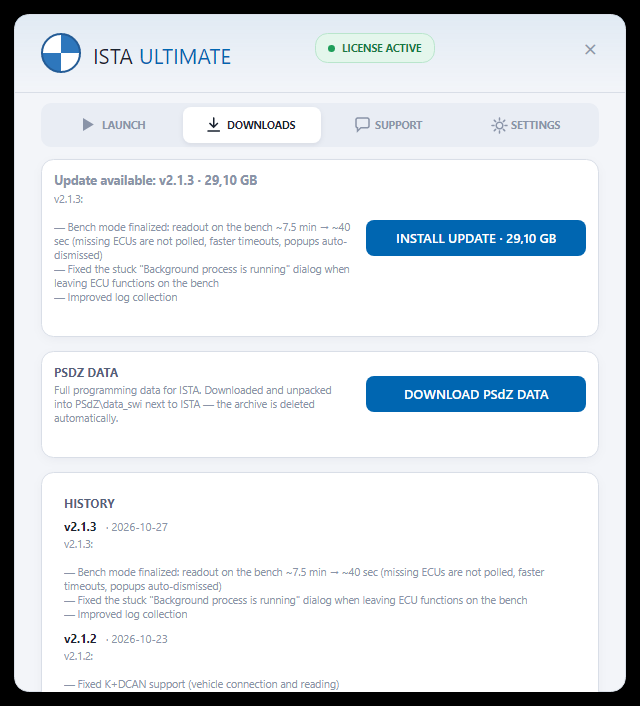 ISTA Ultimate launcher — downloads